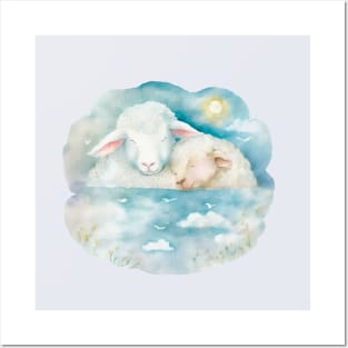 Sleeping lamb Posters and Art